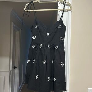 Zara Embroidered Floral Poplin Dress